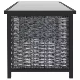 9 részes antracitszürke kerti polyrattan ülőgarnitúra párnákkal