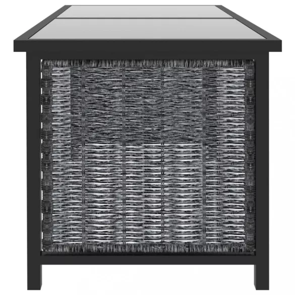 8 részes antracitszürke kerti polyrattan ülőgarnitúra párnákkal