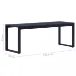 fekete polisztirol lemez kerti pad 120,5 cm