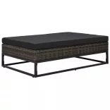 5 részes szürke polyrattan kerti bútorszett párnákkal