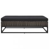 5 részes szürke polyrattan kerti bútorszett párnákkal