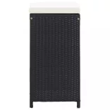 7 részes fekete polyrattan kerti bárszett párnákkal