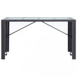 9-részes fekete kültéri polyrattan bárszett