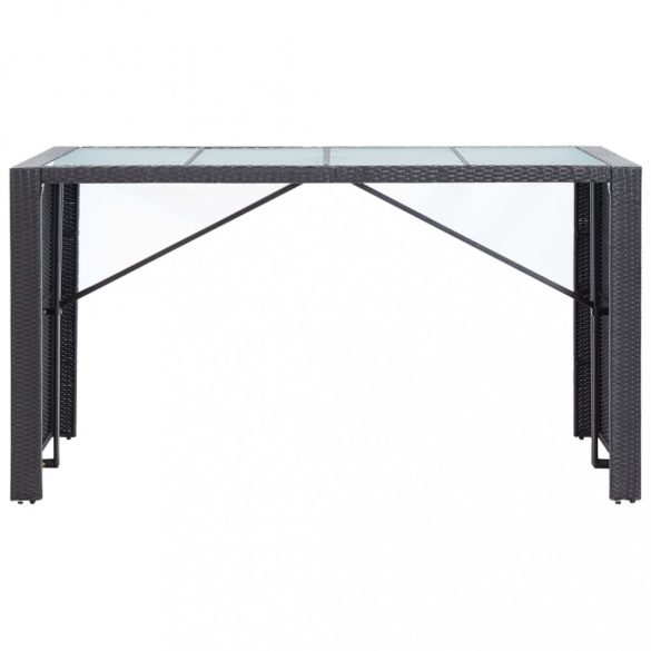 9-részes fekete kültéri polyrattan bárszett