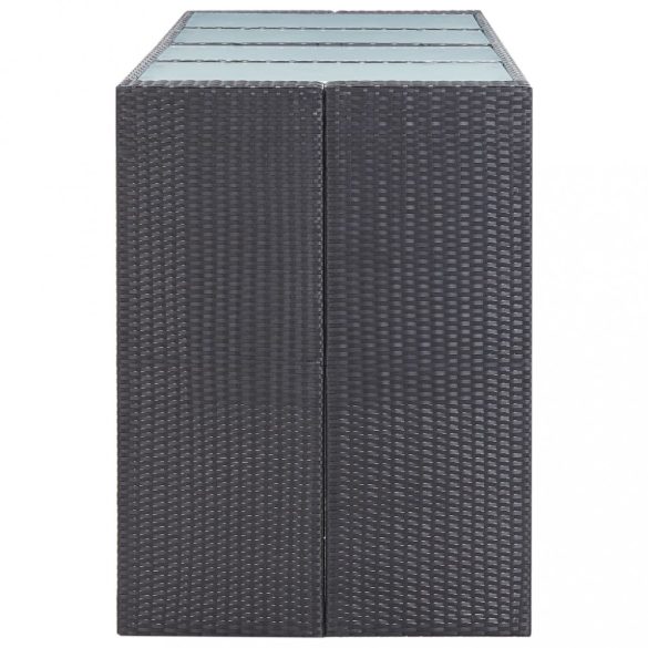 9-részes fekete kültéri polyrattan bárszett