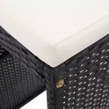 9-részes fekete kültéri polyrattan bárszett