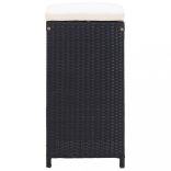 9-részes fekete kültéri polyrattan bárszett