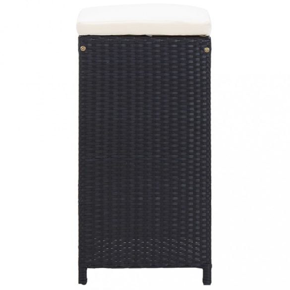 9-részes fekete kültéri polyrattan bárszett