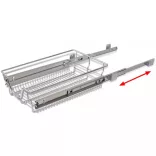 2 db ezüstszínű kihúzható drótkosár 400 mm