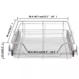 2 db ezüstszínű kihúzható drótkosár 500 mm