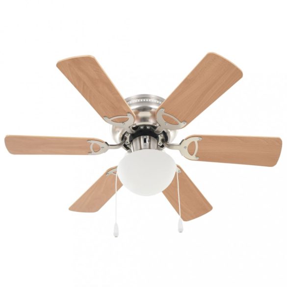 díszes mennyezeti ventilátor lámpával 82 cm világosbarna