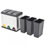 rozsdamentes acél lábpedálos szelektív szemeteskuka 24 L