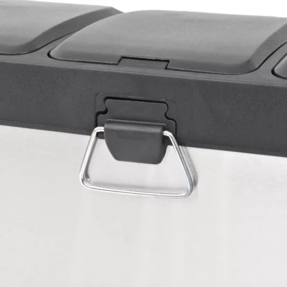 rozsdamentes acél lábpedálos szelektív szemeteskuka 24 L