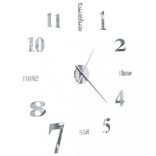 modern küllemű ezüstszínű 3D falióra, 100 cm XXL méret