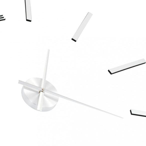 modern küllemű ezüstszínű 3D falióra, 100 cm XXL méret