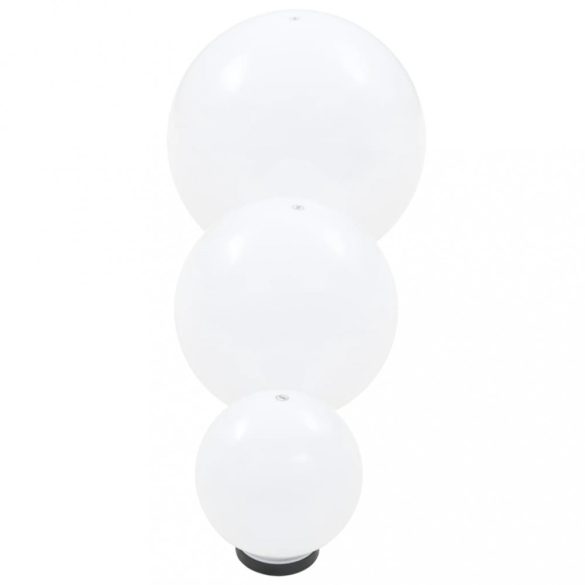 3 db-os LED gömblámpa-szett 20 / 30 / 40 cm PMMA