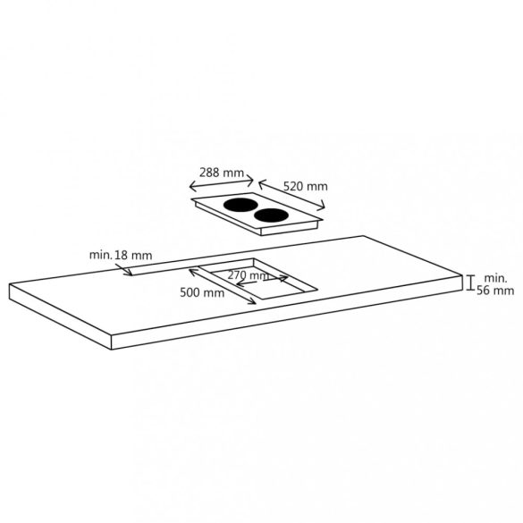 2 égős indukciós főzőlap érintésérzékeny vezérlőpanellel 3500 W