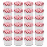 24 db 110 ml-es befőttesüveg piros-fehér tetővel