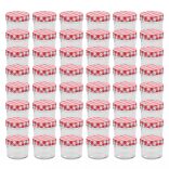 48 db 110 ml-es befőttesüveg piros-fehér tetővel