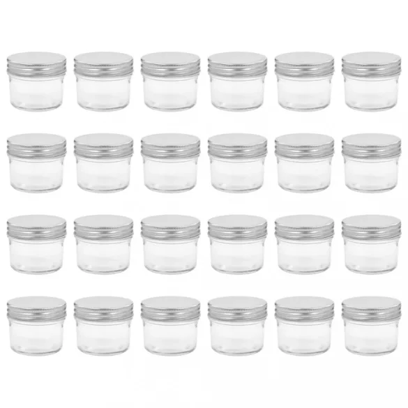 24 db 110 ml-es befőttesüveg ezüstszínű tetővel