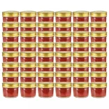 48 db 110 ml-es befőttesüveg aranyszínű tetővel