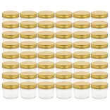 48 db 110 ml-es befőttesüveg aranyszínű tetővel