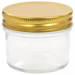 48 db 110 ml-es befőttesüveg aranyszínű tetővel