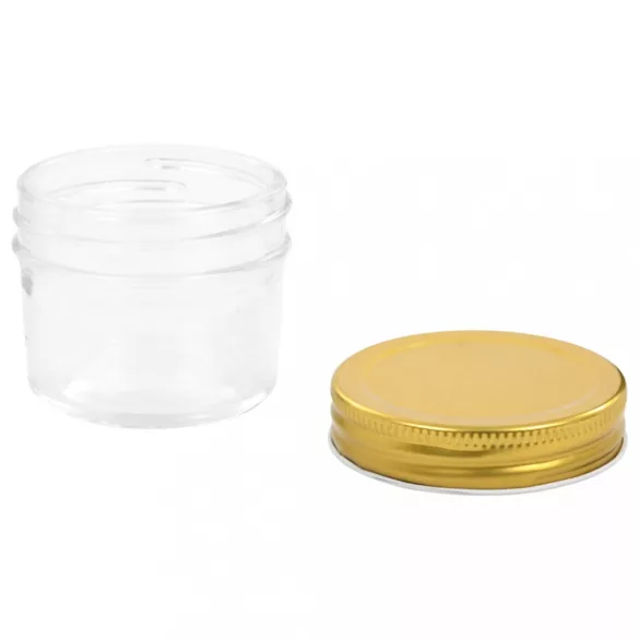 48 db 110 ml-es befőttesüveg aranyszínű tetővel