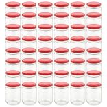 48 db 230 ml-es befőttesüveg piros tetővel