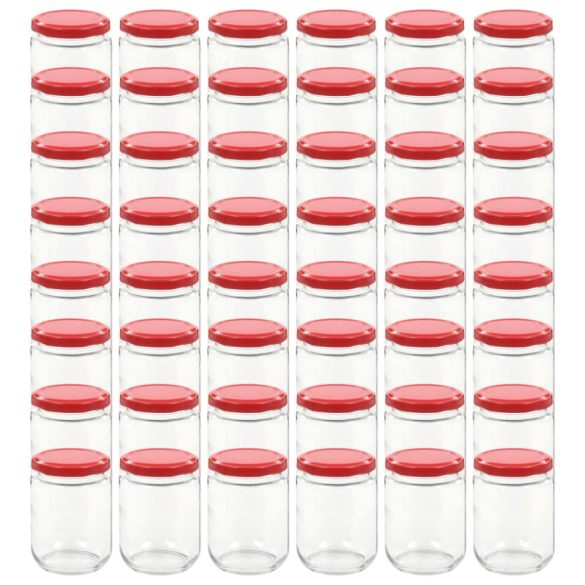 48 db 230 ml-es befőttesüveg piros tetővel