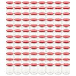 96 db 230 ml-es befőttesüveg piros tetővel