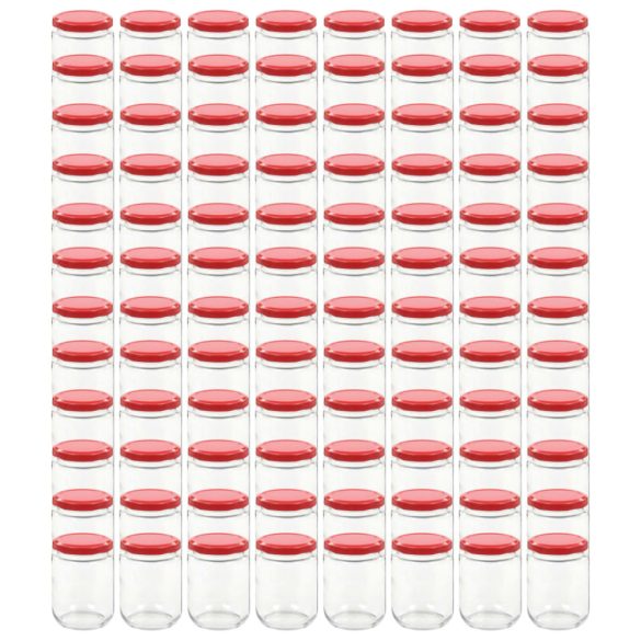 96 db 230 ml-es befőttesüveg piros tetővel