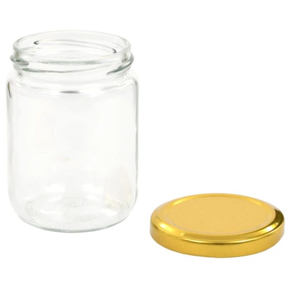 96 db 230 ml-es befőttesüveg aranyszínű tetővel