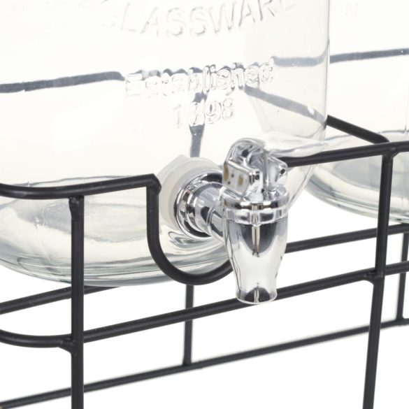 2 darab üveg italadagoló állvánnyal 2 x 4 L