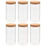 6 db üvegedény parafa fedéllel 1100 ml