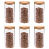 6 db üvegedény parafa fedéllel 1400 ml