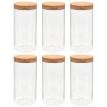 6 db üvegedény parafa fedéllel 1400 ml