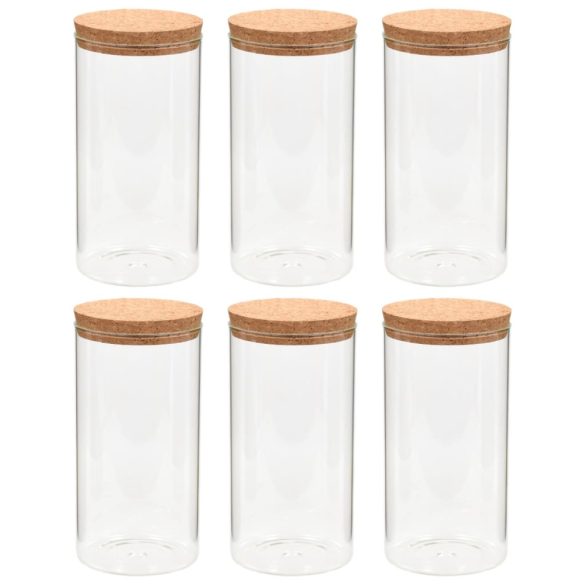 6 db üvegedény parafa fedéllel 1400 ml