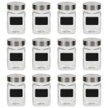 12 db tárolóedény matricával 300 ml