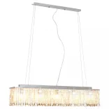 ezüstszínű mennyezeti lámpa kristálygyöngyökkel 104 cm E14