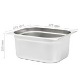 2 db rozsdamentes acél Gasztronorm edény GN 1/2 150 mm