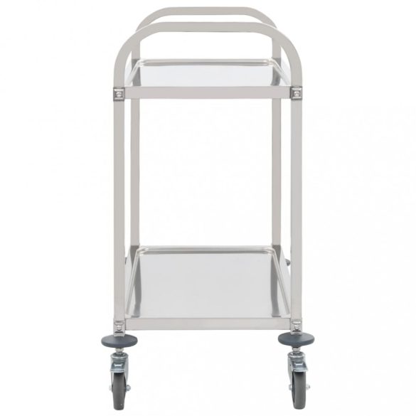 2 szintes rozsdamentes acél zsúrkocsi 96,5 x 55 x 90 cm