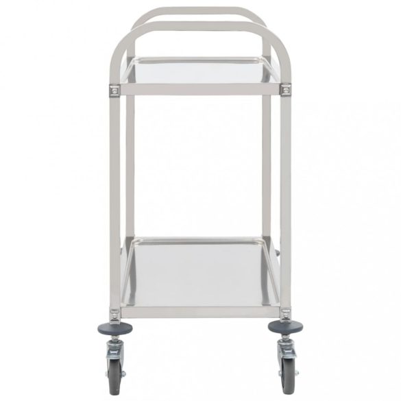 2 szintes rozsdamentes acél zsúrkocsi 95 x 45 x 83,5 cm