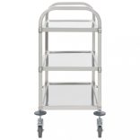 3 szintes rozsdamentes acél zsúrkocsi 96,5 x 55 x 90 cm