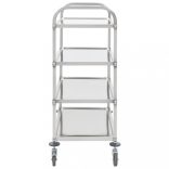 4 szintes rozsdamentes acél zsúrkocsi 107 x 55 x 125 cm