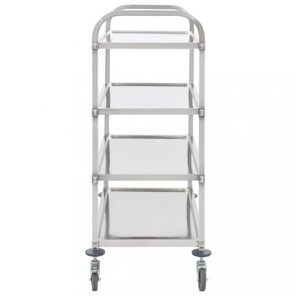 4 szintes rozsdamentes acél zsúrkocsi 107 x 55 x 125 cm