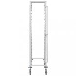 16 tálcás rozsdamentes acél szervizkocsi 38 x 55 x 163 cm