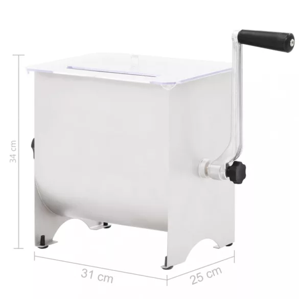 ezüst rozsdamentes acél kézi húskeverő fedéllel