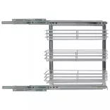 ezüstszínű 3 szintes kihúzható konyhai drótkosár 47x25x56 cm