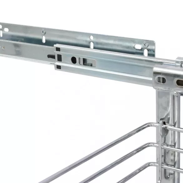 ezüstszínű 3 szintes kihúzható konyhai drótkosár 47x25x56 cm